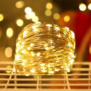 8 Colors LED Outdoor Light String Fairy Garland Battery Power Copper Wire Lights For Christmas Festoon Party Wedding