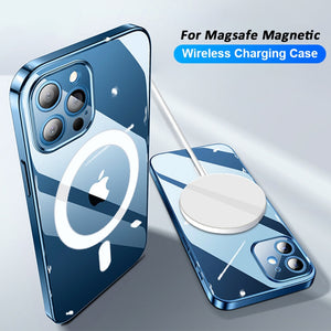 For Magsafe Magnetic Wireless Charging Case For iPhone 11 12 13 Pro MAX mini XR XS MAX X 7 8 Plus SE  Cover Accessories