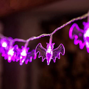Eaiser 1.5M Halloween Party Led Light String Purple Bat Party Pumkin Horror Ghost Festival Party Happy Halloween Party Decor For Home