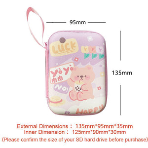 BACK TO COLLEGE   Cute Cartoon Zipper Storage Bag For Airpods 2 Pro Headphone 2.5 Inch Hard Drive Case USB Charge Cable Protective Box Accessories