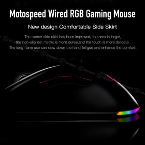 MOTOSPEED V100 Gaming Mouse Wired USB 3D Professional Mouse Gamer RGB Light Esport Game PC Mause 6200DPI For Video Game Computer