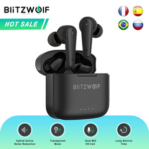[Dual ANC] BlitzWolf BW-FYE11 TWS bluetooth-compatible V5.0 Earphone Active Noise Reduction HiFi Stereo HD Calls Touch Control