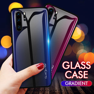 BACK TO COLLEGE      Tempered Glass Phone Case For Huawei P20 P30 Mate 20 Pro P Smart   Honor 8X 9X 10 Lite Luxury Gradient Color Protective Cover