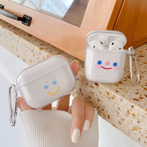 3D Transparent Smile Earphone Cases Accessories For AirPods 2 Pro 1 Case Soft TPU Charging Box Protector Cover for Air Pods 1 3