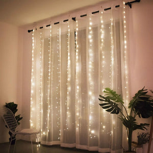 Garland Curtain for Room New Year's Wedding Christmas Lights Decorations Curtains For Home Festoon Led Light Decor Fairy Lights