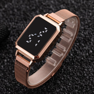 New Women Digital Watches LED Digital Wristwatches for Ladies Electronic Clock Rose Gold Lover Watches  Montres Digitales