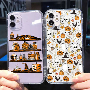 BACK TO COLLEGE   Happy Halloween Phone Case For iPhone 12 11 Pro Max X XS XR 7 8 6 6S Plus SE  Pumpkin Lantern Skeleton Soft Silicone Cover