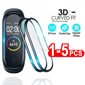 3D Protective Glass for Xiaomi Mi band 5 4 Glass Film for Mi band 5 Smart Watchband Soft Glass Screen Protector For Mi band 4