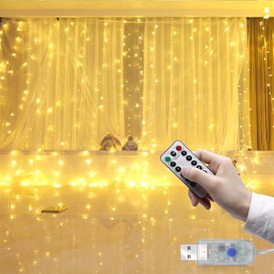 3M LED Curtain Garland on The Window USB Power Fairy Lights Festoon with Remote New Year Garland Led Lights Christmas Decoration