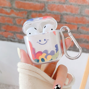Summer Ice Cream Smile Face Cartoon Cover For Apple AirPods Pro 2 1 Case Soft TPU Rainbow Cute Clear Earphone Cases For Air Pods