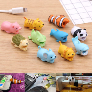 Eaiser 3PCS USB Cable Protector Animal Cartoon Data Cable Cover Protect Case For Earphone Cable Cellphone Wire Winder Decor
