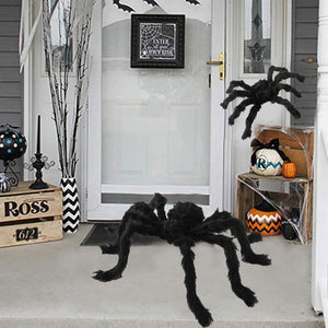 Eaiser Horror Giant Black Plush Spider Halloween Party Decoration Props Kids Children Toys Haunted House Decor