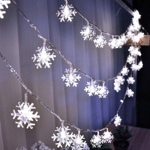 LED String Lights Stars Snowflakes Outdoor Holiday New Year Fairy Wreath Christmas Wedding Party Decoration Christmas Lights