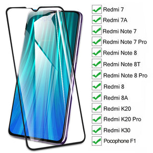Eaiser 15D Screen Protective Glass On The Redmi 8 8A 7 7A K20 K30 For Xiaomi Pocophone F1 Redmi Note 8 8T 7 Pro Tempered Glas Film Case
