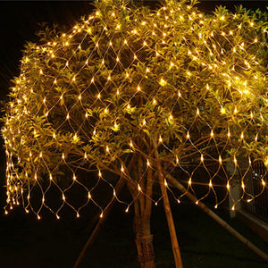 LED Net Curtain Mesh Fairy String Light Christmas 1.5x1.5m EU 220V Party Wedding New Year Garland Outdoor Garden Decoration
