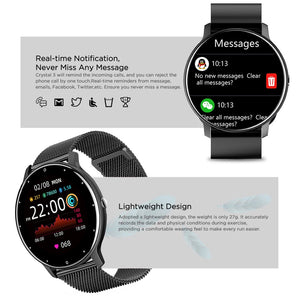Smart Watch Ladies Full Touch Screen Sports Fitness Watch IP67 Waterproof Bluetooth For Android Ios Smart Watch Female