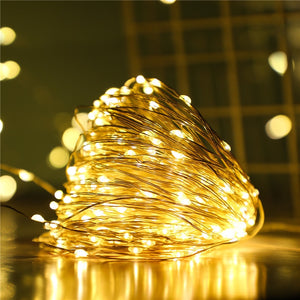 1m/2m/3m/10m Battery-operated Garland Christmas Decor for Home Holiday Festoon Led Light for Wedding Party Decoration New Year