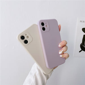Soft Silicone Candy Colour Phone Case For iPhone 11 12 Pro Max 13Mini Camera Protection XS X XR 7 8 Plus SE Matte Shockproof