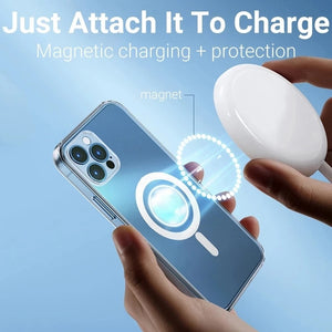 For Magsafe Magnetic Wireless Charging Case For iPhone 12 11 13 Pro MAX mini XR X XS MAX 7 8 Plus SE  Shockproof Cover Cases
