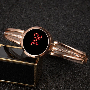 Women Digital Watches Rose Gold Stainless Steel Diamond Watch for Women LED Ladies Watch Luxury Bracelet Wristwatch  Relogio