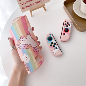 BACK TO COLLEGE      Cute Cartoon Anime Case For Nintendo Switch NS Joy Con Controller Shell Kawaii Pink Soft Silicone Protective Cover Accessories