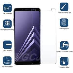9D Protection Glass For Samsung Galaxy A6 A8 J4 J6 Plus 2018 J2 J8 A7 A9 2018 Tempered Screen Protector Safety Glass Film Case