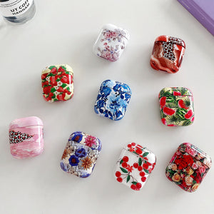 3D Leopard Flowers Fruit Case For Apple AirPods 1 2 3 Earphone Cases For AirPods Pro Hard PC Cute Headset Charging Box Bag Cover