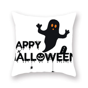 Eaiser 45Cm Black Halloween Party Pillowcase Single Print Trick Or Treat Party Horror Ghost Party Happy Halloween Party Decor  Boo