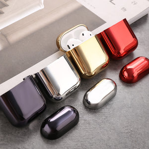 Luxury Earphone Case For Apple AirPods 2 1 Cases Air Pods Cute Cover for Airpod 1 2 Plating Mirror Hard PC Protective Case Coque