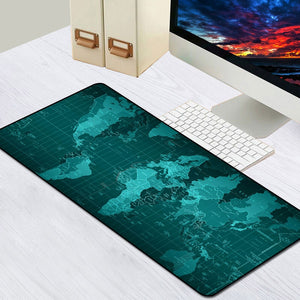 World Map Mouse Pad Rubber Mouse Mat Large Gaming Mousepad Gamer Speed XXL Anti-slip Locking Edge Desk Map Pad For PC Keyboard