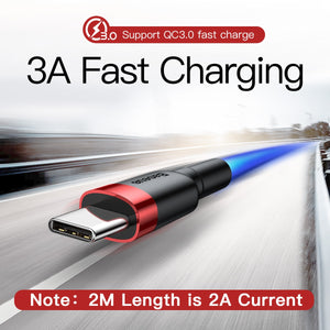 Baseus USB Type C Cable Quick Charge 4.0 QC 3.0 Fast Charging For Xiaomi Samsung Huawei USBC Data Wire Cord Phone Charger Cables