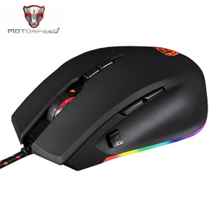 Motospeed V80 RGB Profissional 5000 DPI Gaming Gamer Mouse USB Computer Wired Optical Mice Backlit Breathing LED for PC Laptop