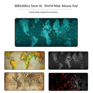 World Map Mouse Pad Rubber Mouse Mat Large Gaming Mousepad Gamer Speed XXL Anti-slip Locking Edge Desk Map Pad For PC Keyboard