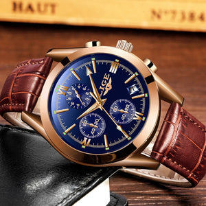 Eaiser      Relogio Masculino LIGE Mens Watches Top Brand Luxury Men's Fashion Business Waterproof Quartz Watch For Men Casual Leather Watch