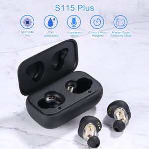 Eaiser Newest SYLLABLE S115 Plus TWS of QCC3040 Chip Fit for V5.2 Earphones 12 hours True Wireless Stereo Earbuds Strong bass Headset