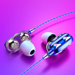 In-ear Earphones 3.5mm Wired 6D Stereo Bass Headphone With MIC Gaming Fitness Earbuds For Samsung Xiaomi