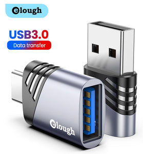 Elough USB 3.0 To Type C Adapter OTG To USB C USB-A Male To Micro USB Type-C Female Adaptador For Macbook Xiaomi POCO Adapters