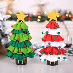 Eaiser Creative Christmas Tree Elf Wine Bottle Cover Foreign Trade New Scene Accessories Brushed Cloth Wine Cover Dinner Table Decor