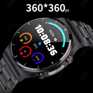 Eaiser    New Men Smartwatch 360*360 HD Full Touch Screen Fitness Tracker Smart Watch Men ECG+PPG Heart Rate Monitor Blood Pressure