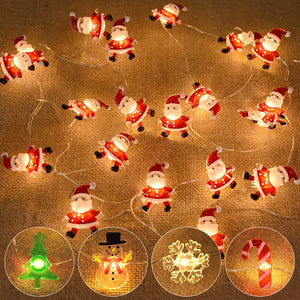 Eaiser 2M 20LED Santa Claus Snowflake LED Light String Christmas Decoration For Home Xmas Tree Ornament  Navidad Kids Gift New Year