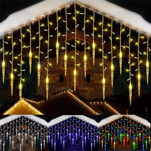 3.5-28M Christmas Lights EU 220V Street Garland LED Icicle Curtain Fairy Lights Indoor Outdoor New Year Party Garden Home Decor