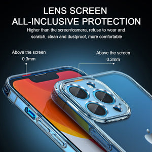 Transparent Phone Case On For iPhone 12 11 13 Pro Max Lens Protection Silicone Case For iPhone 12 13 Mini XS XR Cases Back Cover