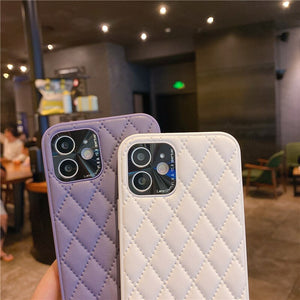 BACK TO COLLEGE   Luxury Diamond PU Leather Phone Case For iPhone 14 13 12 11 Pro Max X XS XR 7 8 Plus SE Fashion Camera Protection Soft Cover