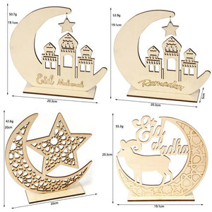 Wooden Crafts Ornaments Kareem Gift Eid Mubarak Decor Accessories Ramadan Decoration Islamic Pendant Eid al-Fitr Party Supplies
