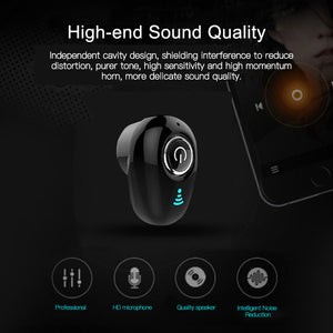S650 1pc TWS Mini Bluetooth Wireless Headphones With Mic EDR Noise-reduction Invisible Earphones For Android IOS Cellphones