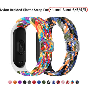 Nylon Braided Strap For Mi Band 6 5 4 Miband 6 djustable Buckle Elastic Replacement Colourful Strap For Amazfit Band 5 Wristband