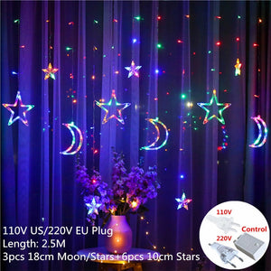 New Year Icicle Curtain Light String Christmas LED Garland Xmas Ornament Christmas Decorations for Home Navidad Decor