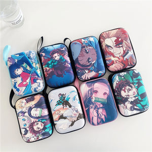 BACK TO COLLEGE   Cartoon Demon Slayer Storage Bag For Airpods 2 3 Headphone 2.5 inch Hard Drive Case USB Charger Cable Protective Bag Accessories