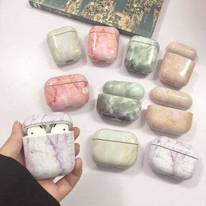 Luxury Case For Apple Airpods 2 Pro Hard PC Vintage Marble Texture Earphone Case Cover For AirPods 3 1 Shell Headset Accessories