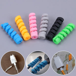 Eaiser 10PCS Phone Wire Cord Protector Cable Protector Silicone Bobbin Winder Wire USB Charging Cable Earphone Wire Saver